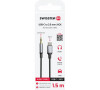 AUDIO ADAPTÉR SWISSTEN TEXTILE USB-C (samec) / 3,5 mm JACK (samec) 1,5M ČERNÝ