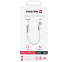 AUDIO ADAPTÉR SWISSTEN TEXTILE USB-C (samec) / 3,5mm AUX 0,15 M BÍLÝ