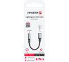AUDIO ADAPTÉR SWISSTEN TEXTILE LIGHTNING (samec) / 3,5mm AUX 0,15 M ČERNÝ