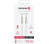 AUDIO KABEL SWISSTEN TEXTILE JACK (samec) / JACK (samec) 1,5 M BÍLÝ