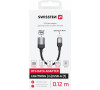OTG ADAPTÉR SWISSTEN TEXTILE LIGHTNING (samec) / USB-A (samice) 0,12 M ČERNÝ
