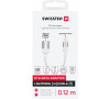 OTG ADAPTÉR SWISSTEN TEXTILE LIGHTNING (samec) / USB-A (samice) 0,12 M BÍLÝ
