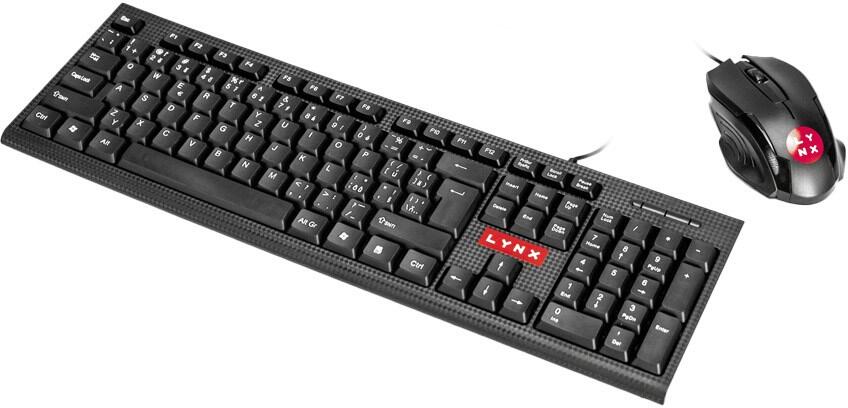 OEM LYNX set klávesnice a myš , drátový set, USB, CZ/SK