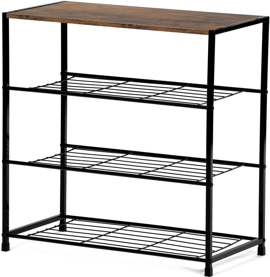 Botník Autronic (GD-414 OLW) MDF, dekor staré dřevo sonoma, černý kov