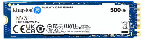 Kingston Flash SSD 500G NV3 M.2 2280 PCIe 4.0 NVMe SSD (SNV3S/500G)