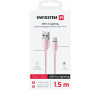 DATOVÝ KABEL SWISSTEN TEXTILE II USB / LIGHTNING 1,5 M RŮŽOVÝ