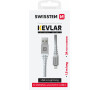 DATOVÝ KABEL SWISSTEN ARAMID REINFORCED USB / LIGHTNING 1,5 M BÍLÝ
