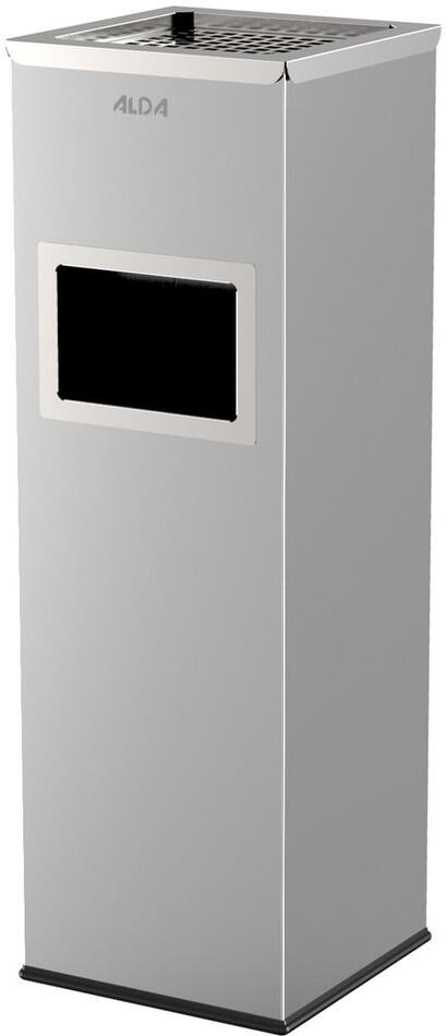 Venkovní odpadkový koš s popelníkem Mirage 22 l, nerez ocel, matná