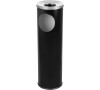 Odpadkový koš s popleníkem Cigarette Pillar 15 l, lakovaná ocel, černá