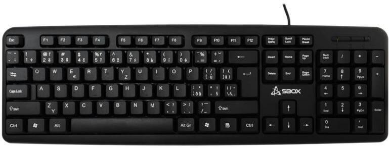 SBOX membránová klávesnice, CZ/SK, černá/šedá (K-14 CZ/SK) (K-14SK/CZ)