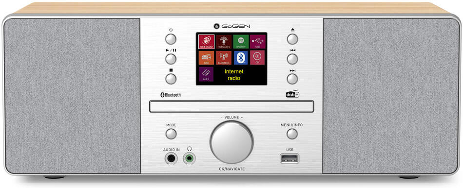 Internetové rádio GoGEN IR 267 BTDAB, hnědo-stříbrné