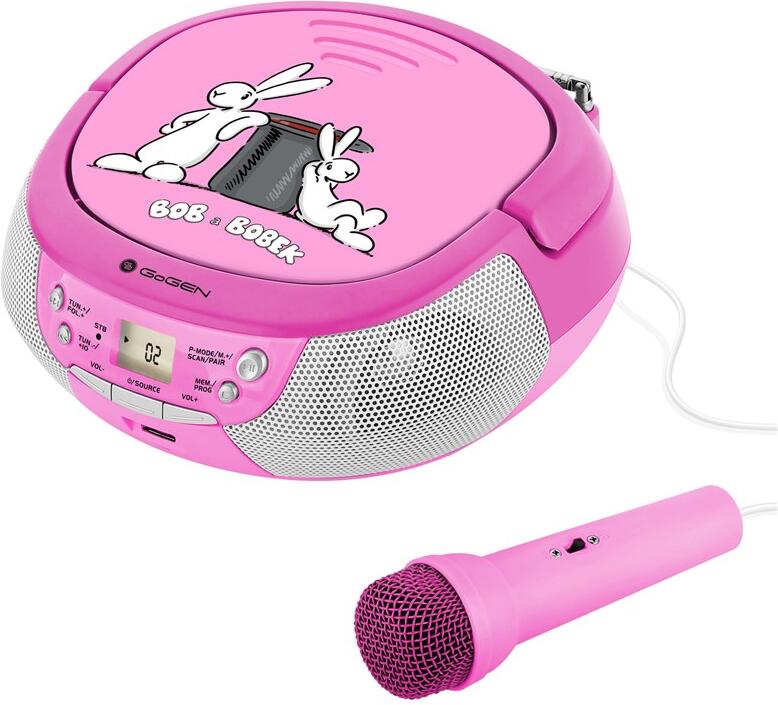 Radiopřijímač s CD GoGEN BOB A BOBEK PŘEHRÁVAČ, růžový
