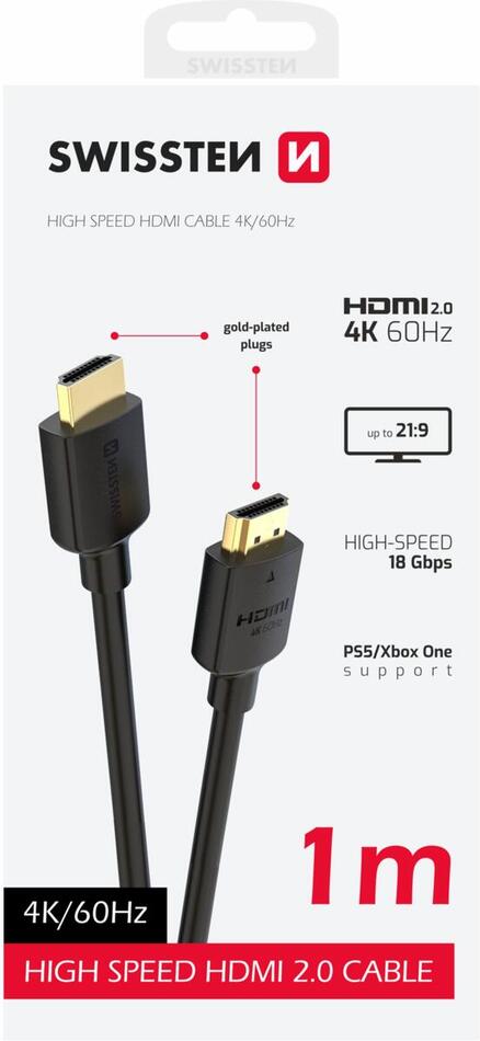 SWISSTEN KABEL HDMI NA HDMI 4K 60Hz 1,0 M PVC