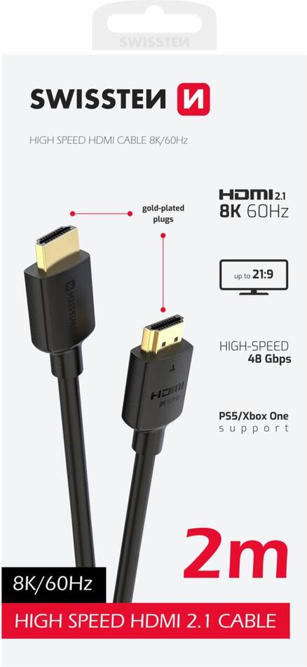 SWISSTEN KABEL HDMI NA HDMI 8K 60Hz 2,0 M PVC