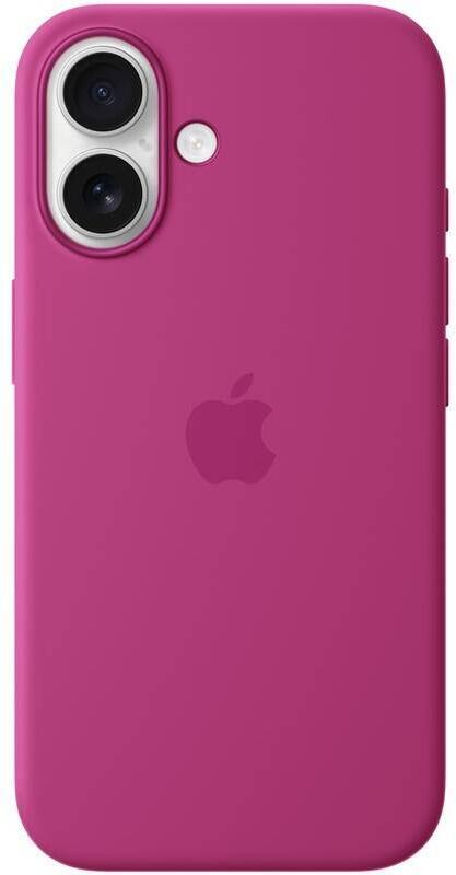 Apple iPhone 16 Silicone Case with MS - Fuchsia / SK (MYY53ZM/A)