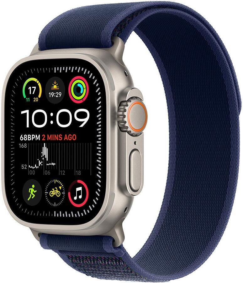 Hodinky Apple Watch Ultra 2 GPS + Cellular 49mm Natural Titanium Case with Blue Trail Loop-M/L