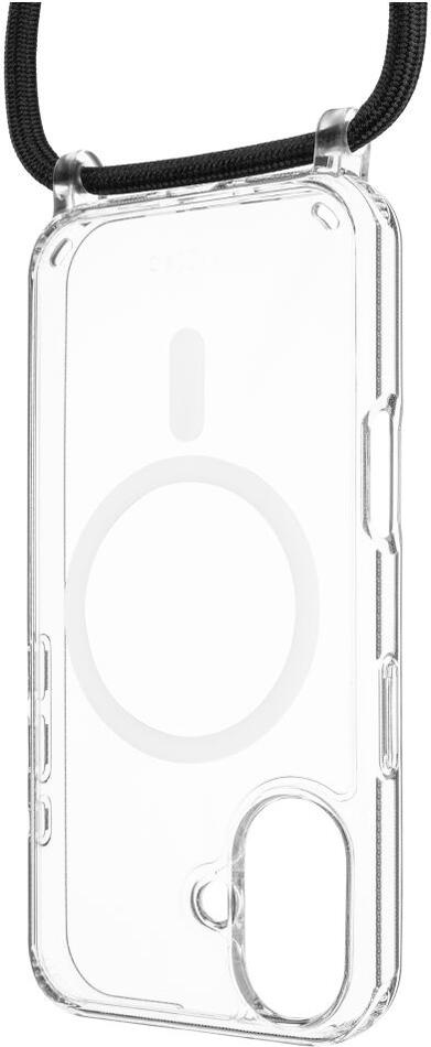 Pouzdro FIXED MagPure Neck s černou šňůrkou na krk pro Apple iPhone 16 Plus