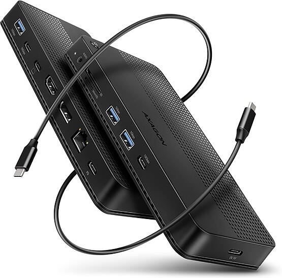 Axagon HMC-U4, USB4 40Gbps dock, 3x USB-A, 2x USB-C, HDMI & DP 8K/30Hz, RJ-45, SD/mSD, audio, PD100W