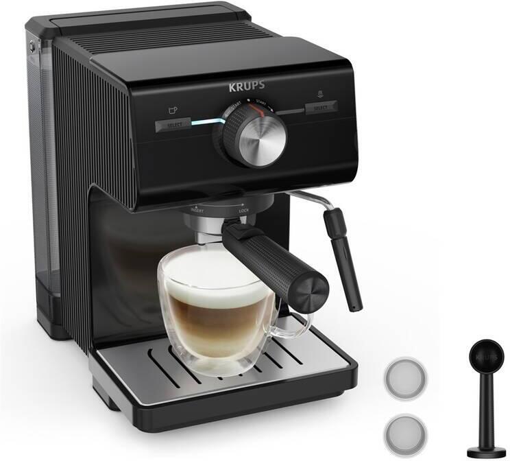 Pákový kávovar Krups Authentic XP381810, černý