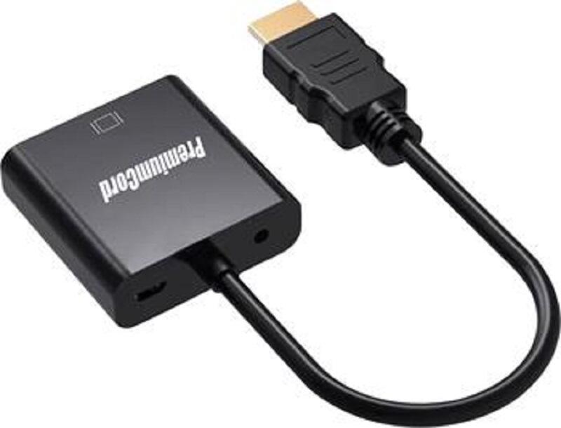 PremiumCord Převodník HDMI na VGA se zvukem 3,5mm stereo jack - černý (khcon-54)