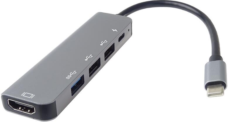 PremiumCord USB-C na HDMI + USB3.0 + 2x USB2.0 + PD(power delivery) adaptér (ku31dock15)