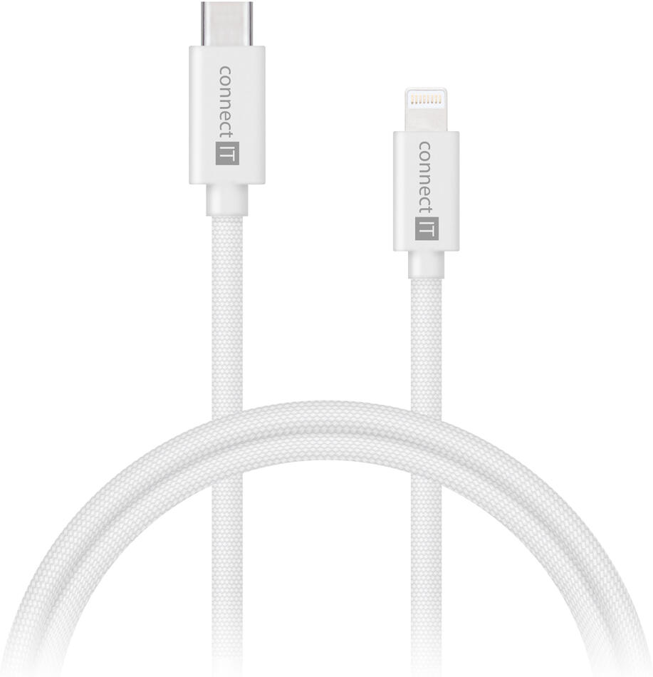 CONNECT IT Wirez kabel USB-C -> Lightning, 27 W, 1 m, BÍLÁ (CCA-4110-WH)