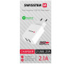 SWISSTEN SÍŤOVÝ ADAPTÉR SMART IC 2x USB 2,1A POWER BÍLÝ (SAMOPRODAVAČ)