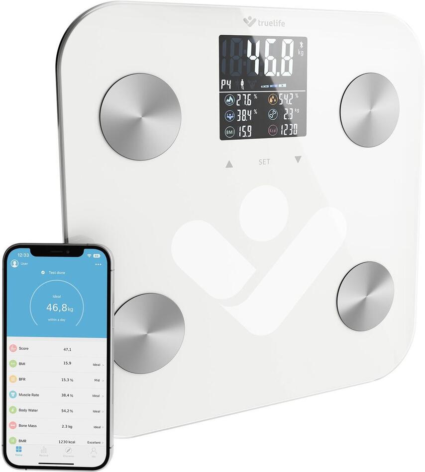 Osobní váha TrueLife FitShape S6 BT, bílá