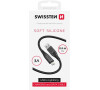 DATOVÝ KABEL SWISSTEN SOFT SILICONE USB-A / LIGHTNING 0,4 M ČERNÝ