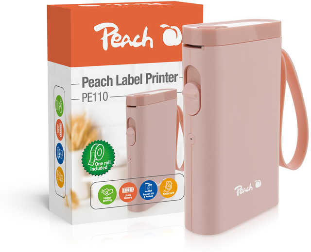 PEACH PE110 - tiskárna samolepících štítků, nabíjecí, růžová (PE110-pi)