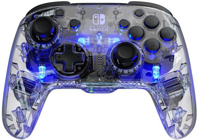 PDP Afterglow Deluxe Wireless Controller, bezdrátový herní ovladač pro Nintendo Switch, transparent (500-137-EU)