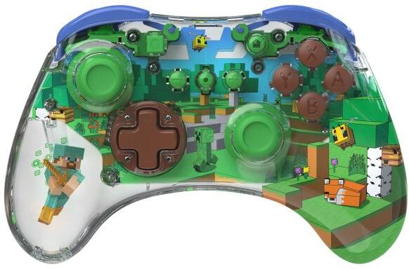 PDP REALMz Wireless Controller, bezdrátový herní ovladač pro Nintendo switch, Minecraft Forest Biome (500-234-STV)