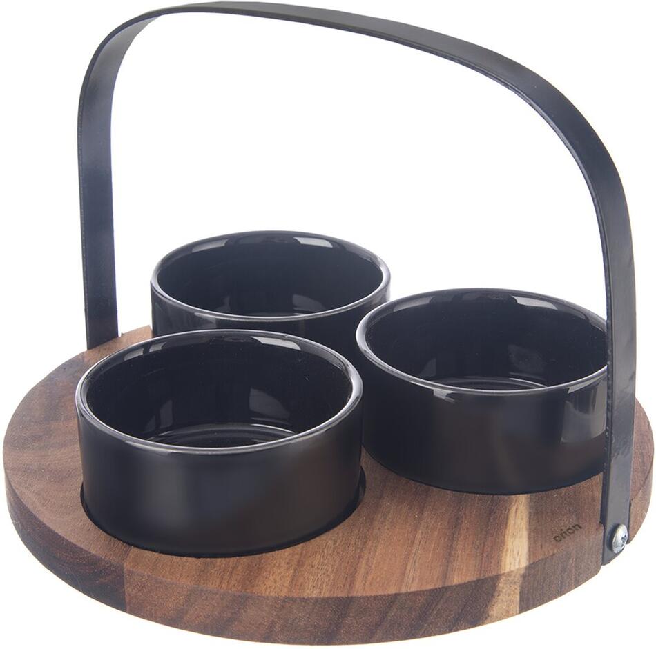 Servírovací misky s tácem BLACK set Orion