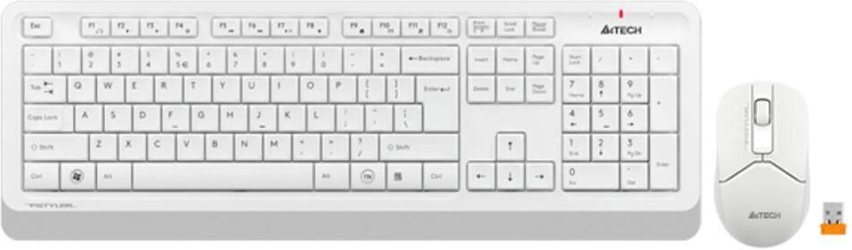 A4tech Set klávesnice+myš FG1012, Bezdrátový, US, bílá (FG1012-WH)