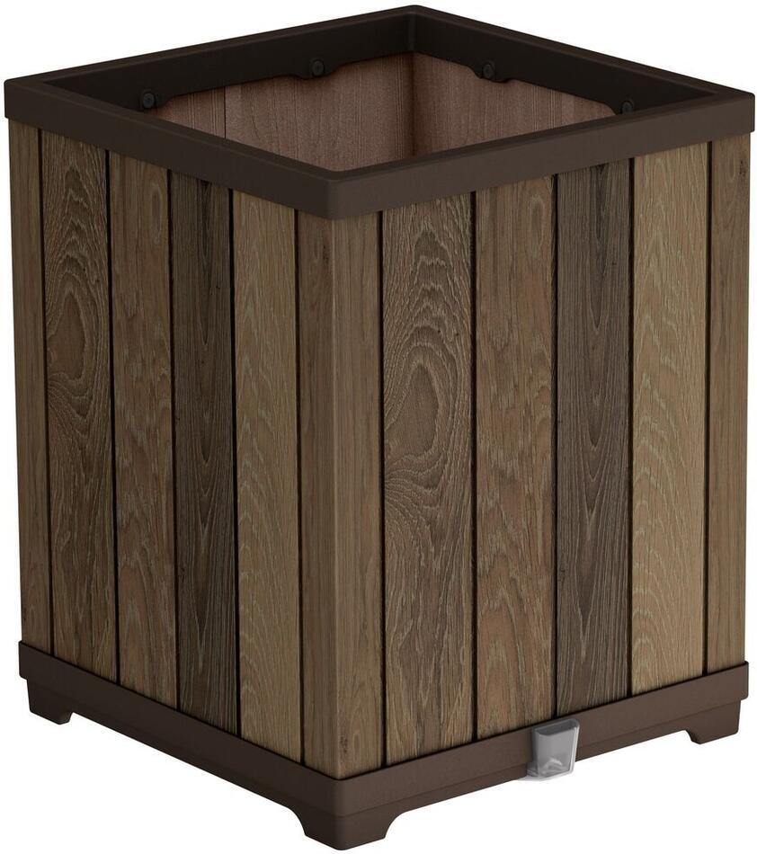 KETER Květináč DECO SQUARE TALL WALNUT