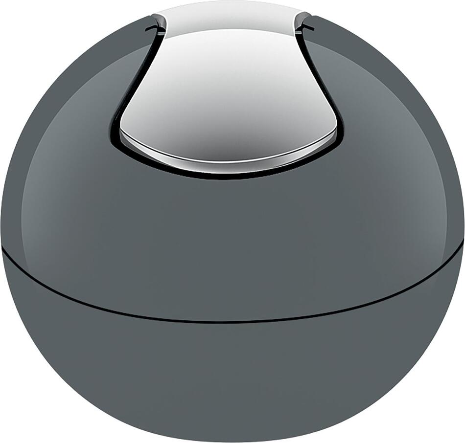 Spirella mini výklopný odpadkový koš BOWL, šedý, plast, 1 L