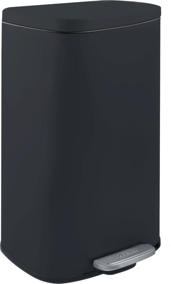Spirella pedálový odpadkový koš AKIRA, matná černá, ocel, soft-close, 50 L