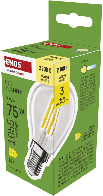 Emos LED FLM MINI GL 7W(75W) 1055lm E14 WW (1525731259)