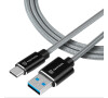 Tactical Fast Rope Aramid Cable USB-A/USB-C 0.3m Grey