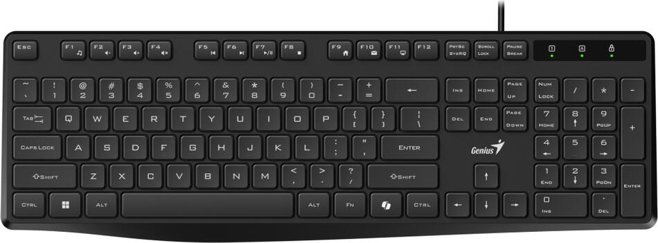 GENIUS KB-117S/ Drátová/ tichá/ Copilot/ USB/ černá/ CZ+SK layout (31300017403)