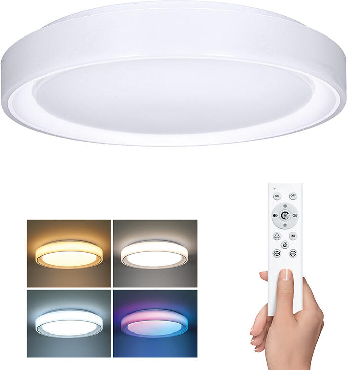 LED osvětlení Solight s dálkovým ovladačem Floco 30W + 6W stmívatelné, bílá