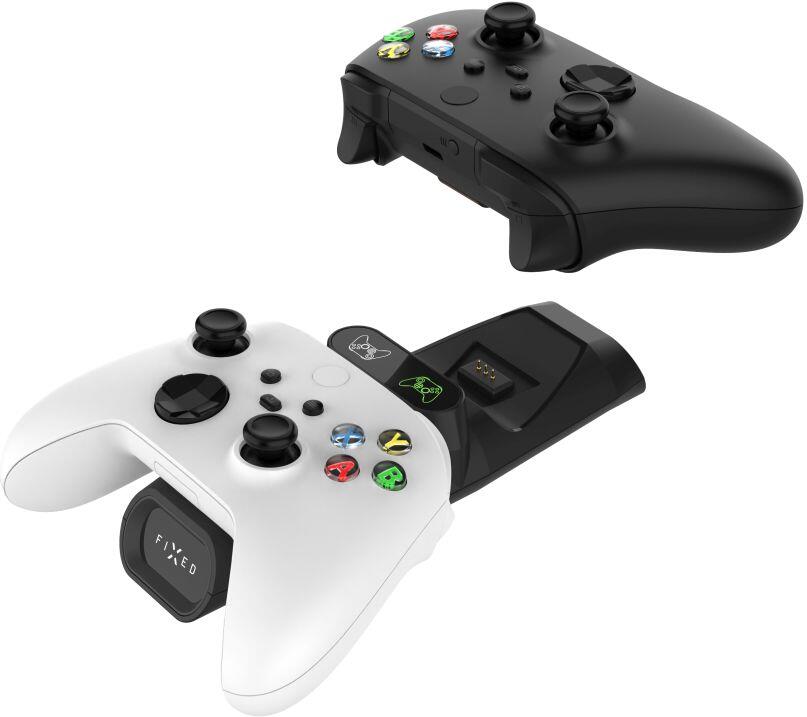 Dobíjecí stanice FIXED pro dva bezdrátové ovladače Xbox Series S, X a One, černá