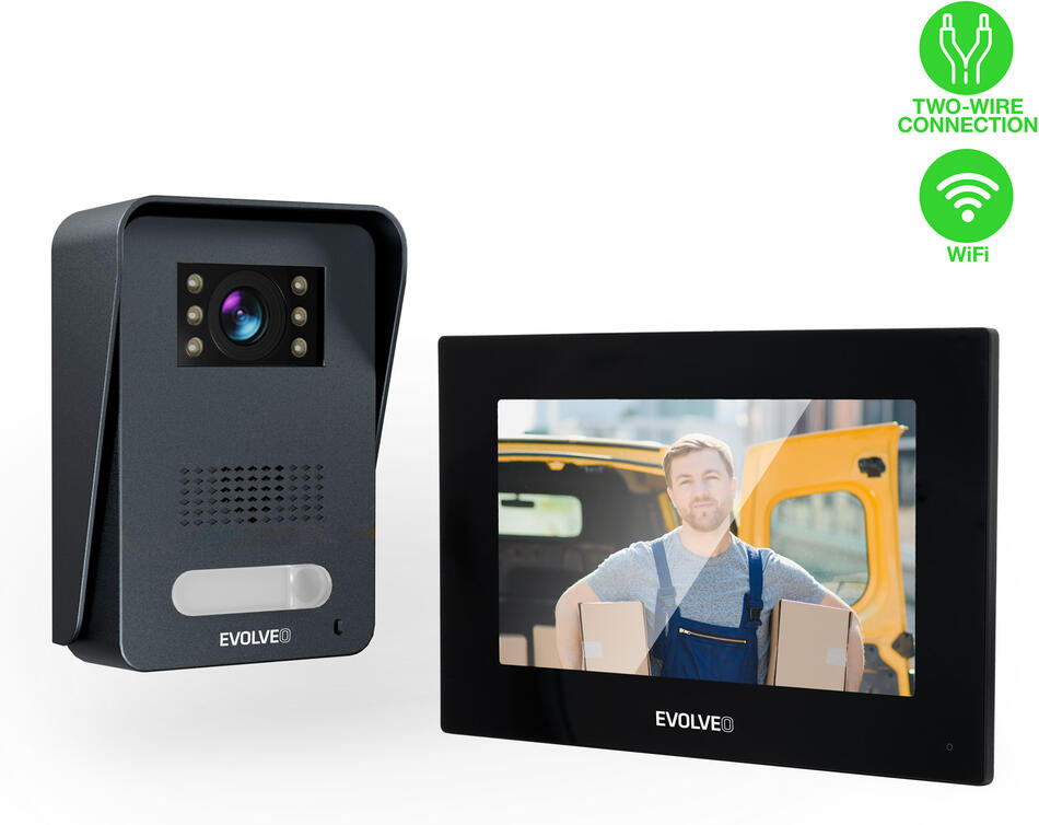 EVOLVEO DoorPhone AP1-2 drátový videotelefon s aplikací, černý (DPAP1-B)