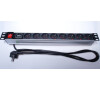 PREMIUMCORD premiumCord Panel napjec 1U do 19" racku, 8x230V, pepov ochrana, 2m kabel, vypna (PDU-F10G08S/SURGE)