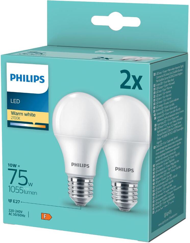 Žárovka Philips LED 75W A60 E27 2700K 2pack