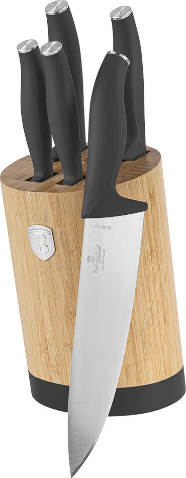 BERLINGERHAUS Sada nožů se stojanem BAMBOO 6 ks Antracit Collection BH-2672