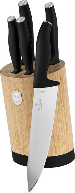 BERLINGERHAUS Sada nožů se stojanem BAMBOO 6 ks Matte Black Collection BH-2753