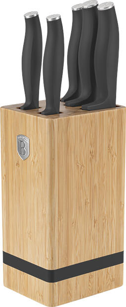 BERLINGERHAUS Sada nožů se stojanem BAMBOO 6 ks Antracit Collection BH-2968