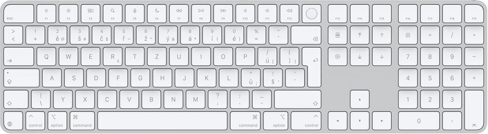Apple Magic Keyboard Numeric Touch ID/Bezdrátová Bluetooth/SK layout/Bílá (MXK73SL/A)