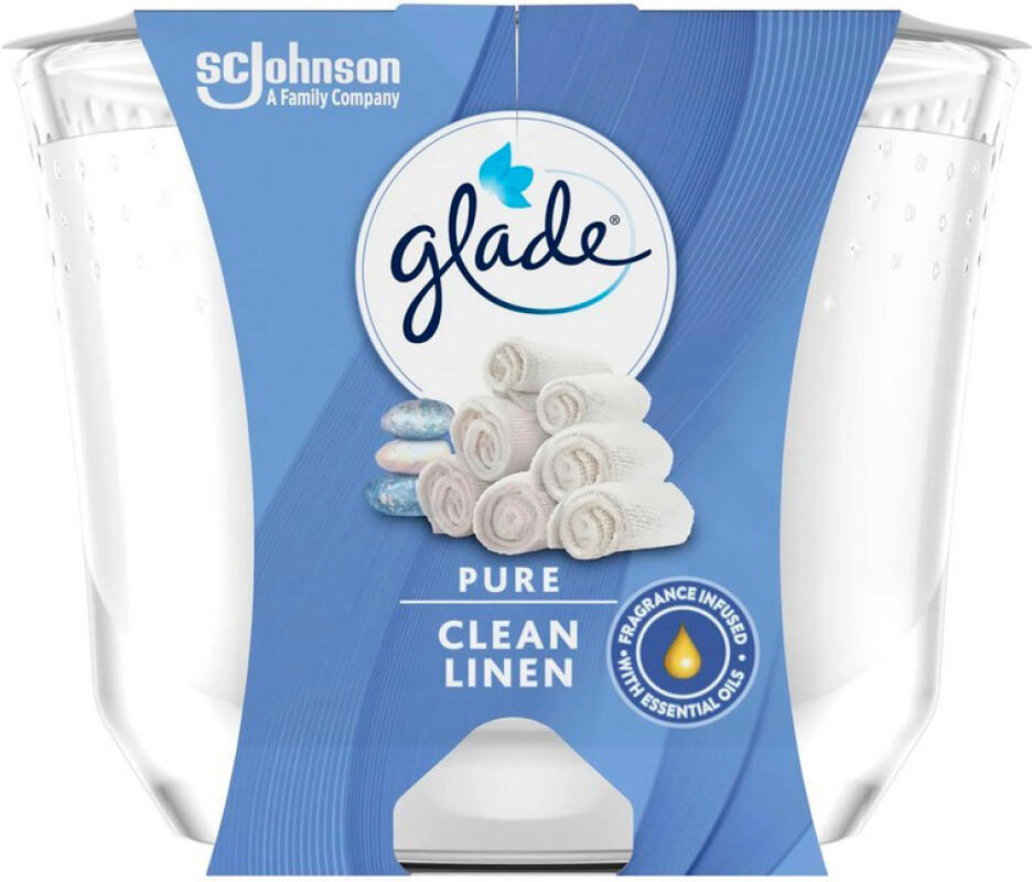 Glade svíčka vonná Maxi Clean Linen, 204 g